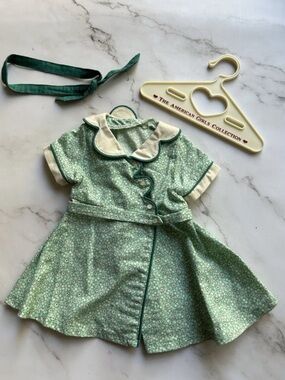 2001 American Girl Kit's Birthday Dress With Headband Doll Outfit